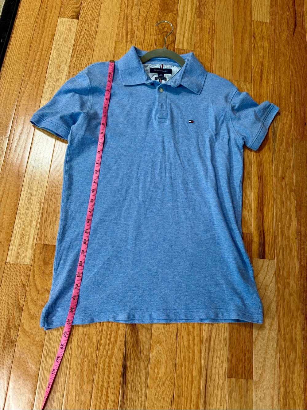 New w/o tags - T. Hilfiger LRG Mens Blue-Gray Polo slim fit (w/slight stretch)